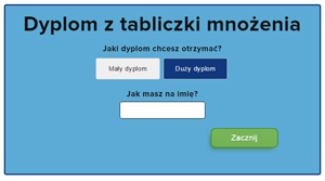 Dyplom z tabliczki mnożenia
